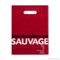 DKT-Tragetasche 'Mon buraliste est sauvage', LDPE, weiß eingefärbt, 40µ, 25 x 33,5 + 4 cm