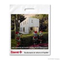 Patch handle carrier bag 'Eternit', LDPE, white coloured, 50µ, 35 x 44 + 4 cm