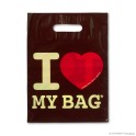 DKT-Tragetasche 'I love my bag', LDPE, weiß eingefärbt, 40µ, 25 x 33,5 + 4 cm