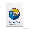 Bladversterkte draagtas 'Thomas Cook', LDPE, wit ingekleurd, 60µ, 32 x 44 + 0 cm