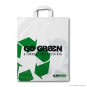 Loop handle carrier bag 'Go Green', AlpaGreen MDPE, white coloured, 60µ, 37 x 45 + 5 cm