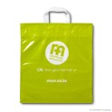 Loop handle carrier bag 'CM', LDPE, white coloured, 60µ, 37 x 42 + 4 cm