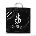 Loop handle carrier bag 'Boekhandel De Slegte', LDPE, white coloured, 60µ, 41 x 43 + 5 cm