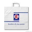 Loop handle carrier bag 'Keurslager', LDPE, white coloured, 60µ, 44 x 42 + 7 cm