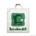 Loop handle carrier bag 'Krokodil', MDPE, semi-transparent, 60µ, 41 x 45 + 5 cm