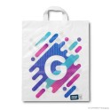 Loop handle carrier bag 'Stad Genk', MDPE, white coloured, 60µ, 37 x 45 + 5 cm