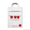 Loop handle carrier bag 'Synergie', LDPE, white coloured, 60µ, 25 x 36 + 4 cm