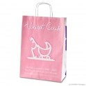 Paper carrier bag with twisted handles 'Abricot Cerise', plain kraft paper, white, 110 g, 30 x 13 x 42 cm