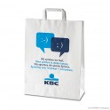 Papieren draagtas met platte handgrepen 'KBC', effen kraft papier, wit, 100 gr, 32 x 13 x 42,5 cm